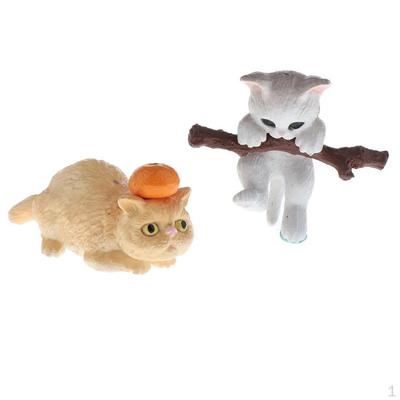 2PCS Figurines Toy Resin Ornament /12 Dollhosue