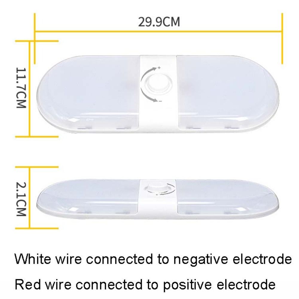 12-24V Caravans Ceiling Lamp 3 Color Dimmable Dome Night Lights Universal RV LED
