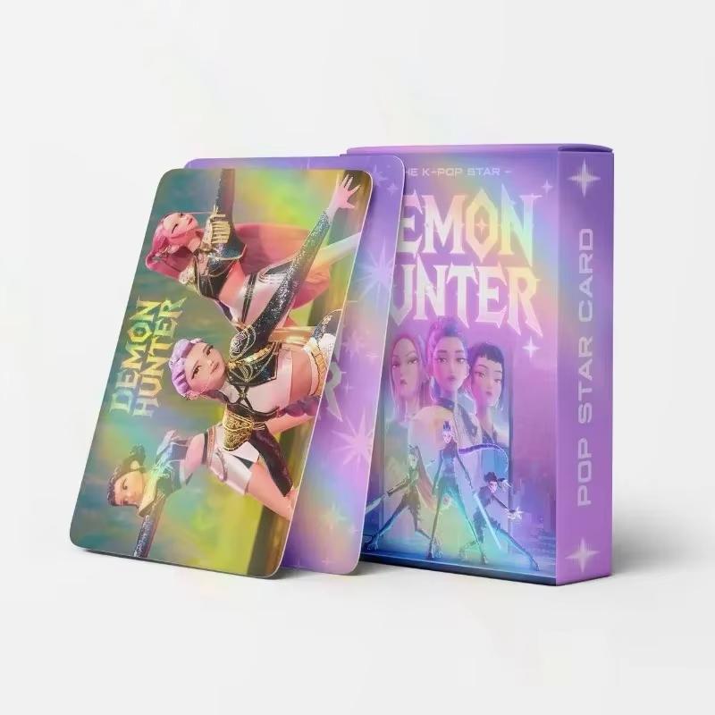 

55pcs Kpop Demon Hunter Laser Card for Boys Girls Cartoon Anime Animation Surrounding Students Fashion Cute Collect Cards Gifts