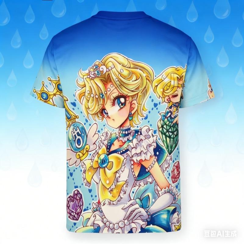 Sailor Moon Under The Moonlight! Adult and Kids 3D All-Over Print T-Shirt, Dreamy Harajuku Style Y2K Short Sleeve,Shorts Friend