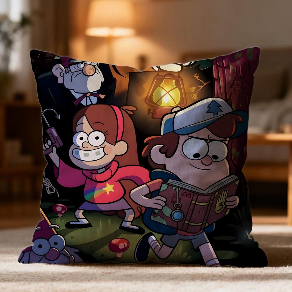 Hot GGravity Fallses Cushion Cover Soft Washable Pillow Case Multi-Scene for Couch Bed Travel Office Use