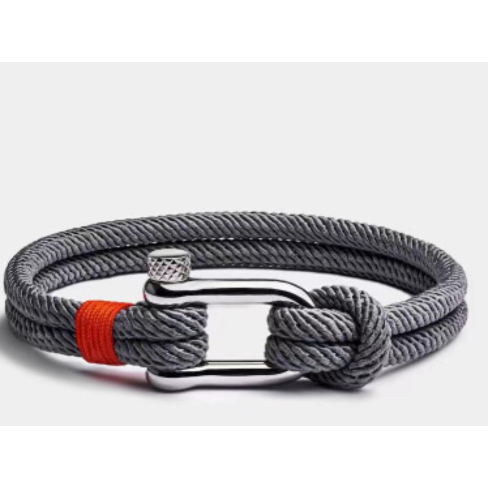 Stainless Steel U-shaped Sports Buckle Contrasting Color Milan Rope Outdoor Survival Horseshoe Buckle Bracelet