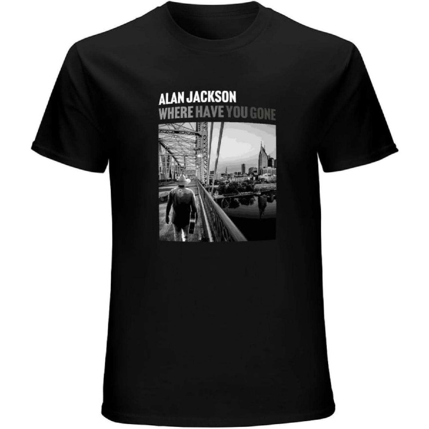 MXCAPITAL Alan Jackson Where Have You Gone Black Mens T-Shirt Graphic Unisex Tee S