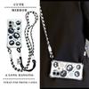KEYSION Crossbody Strap Phone Case for Infinix Smart 10 Cute Cartoon Long Lanyard Mirror Shockproof Cover for TECNO Spark Go 2 Pop 10