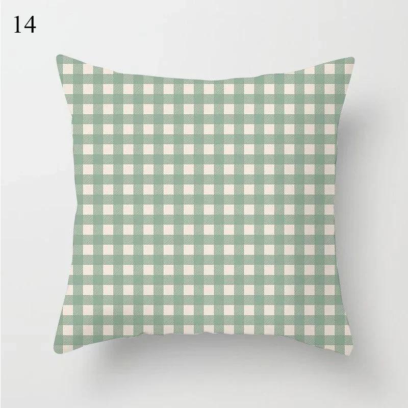 Exquisite Fresh Green Printing Pattern Cushion Cover for Home Living Room Sofa Decoration Pillow