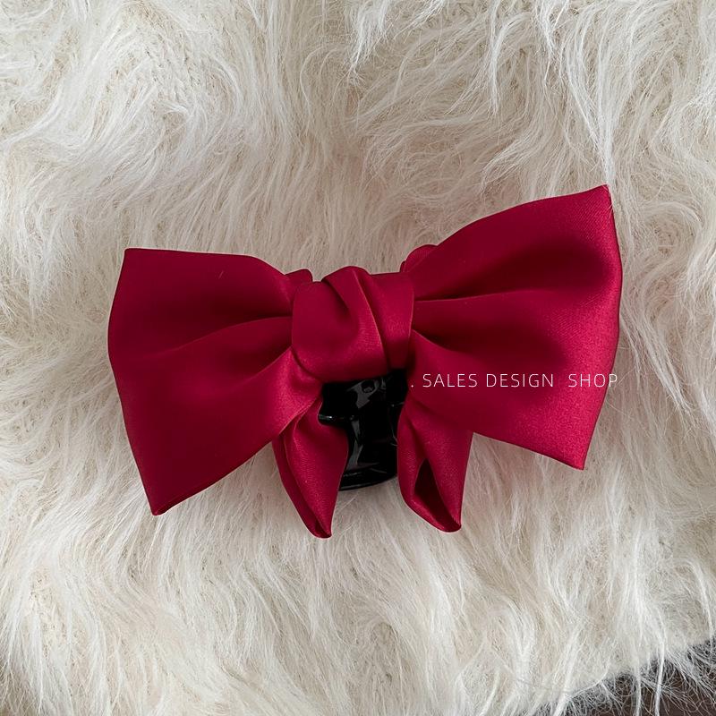 

Korean Satin Bow Claw Clip: Elegant Retro Fashion Hair Accessory for Women