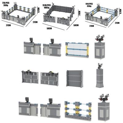 Current/Light Screen/Metal War Base Facility Wall Model Building Blocks Military Series Enclosure Wall Assembly Toy Bricks Gifts