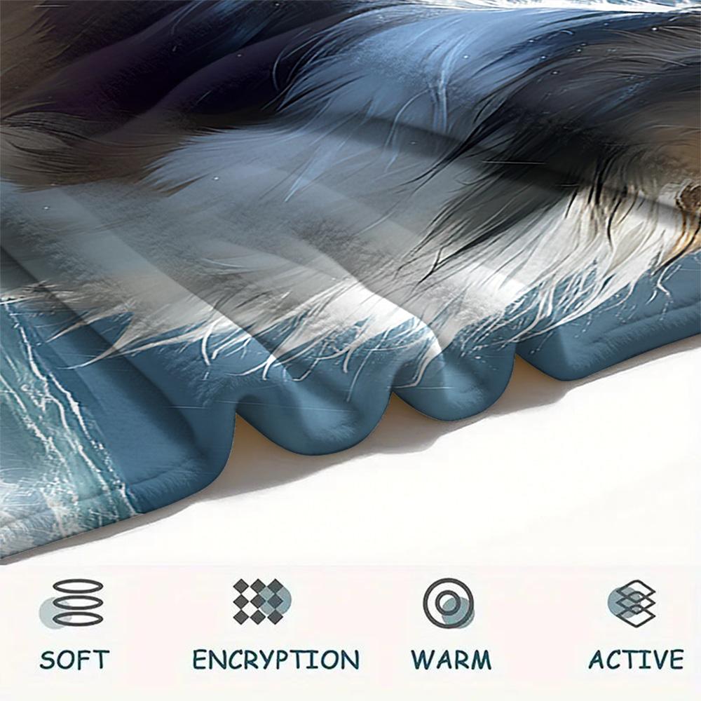 Australian Shepherd Print Flannel Blanket, High quality Comfortable for All Seasons, Home Decor, Warmth and Comfort, Perfect for Christmas Gifts