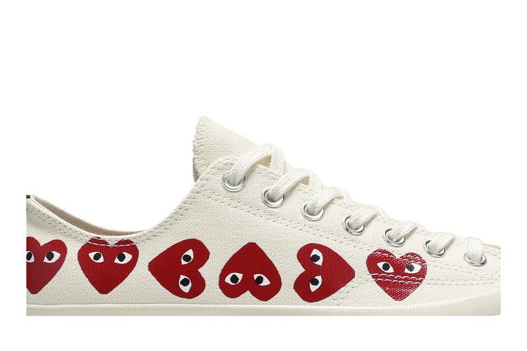 Herren Sneaker Converse Chuck Taylor All Star 70 Ox Comme des Garcons PLAY Multi-Heart Weiß Weiß/Rot/Egret