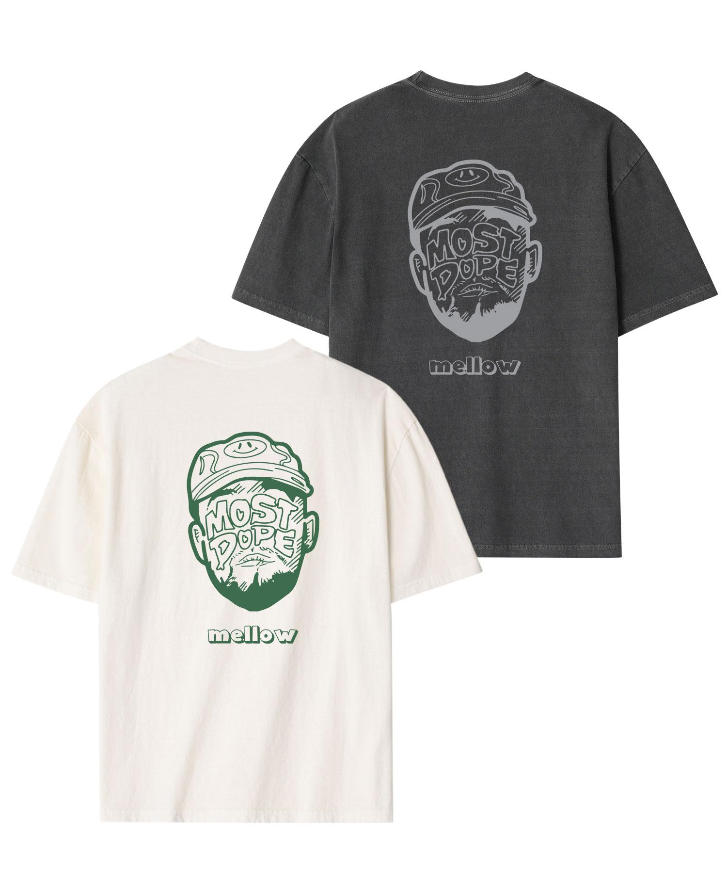 Mellow Concept [2Pack] U11 Mostdope Pigment Short Sleeve Tee Dark Gray L : Cream L