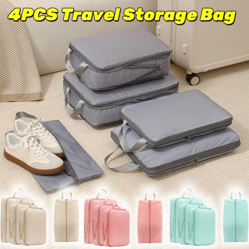 4pcs/set Lightweight Travel Storage Bag Multifunctional Packing Cubes Bag Travel Accessories