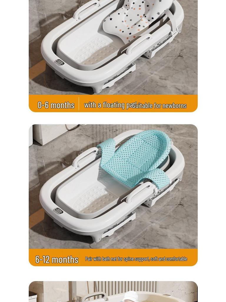 Foldable Large Children's Soaking Tub: Portable Baby Bath and Swimming Tub