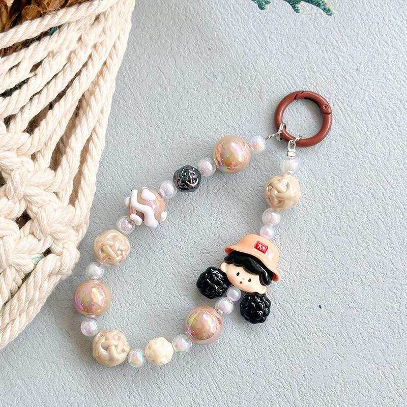 Molinta Beads Mobile Phone Chain Charm Keychain Girl Woman Cell Phone Case  Pendant Key Strap Rope