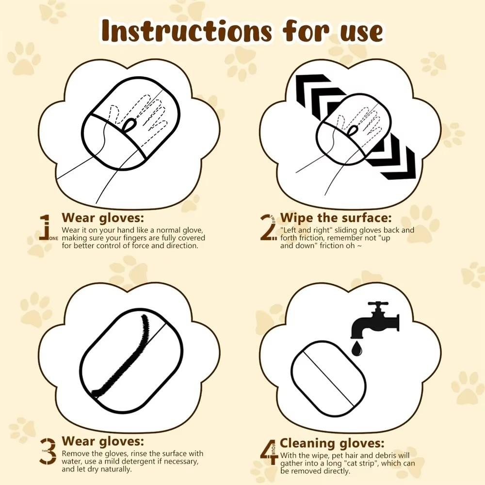 Double-Sided Pet Grooming Glove Soft Static Fur Remover Glove Pet Hair Removal Glove  Pet Supplies
