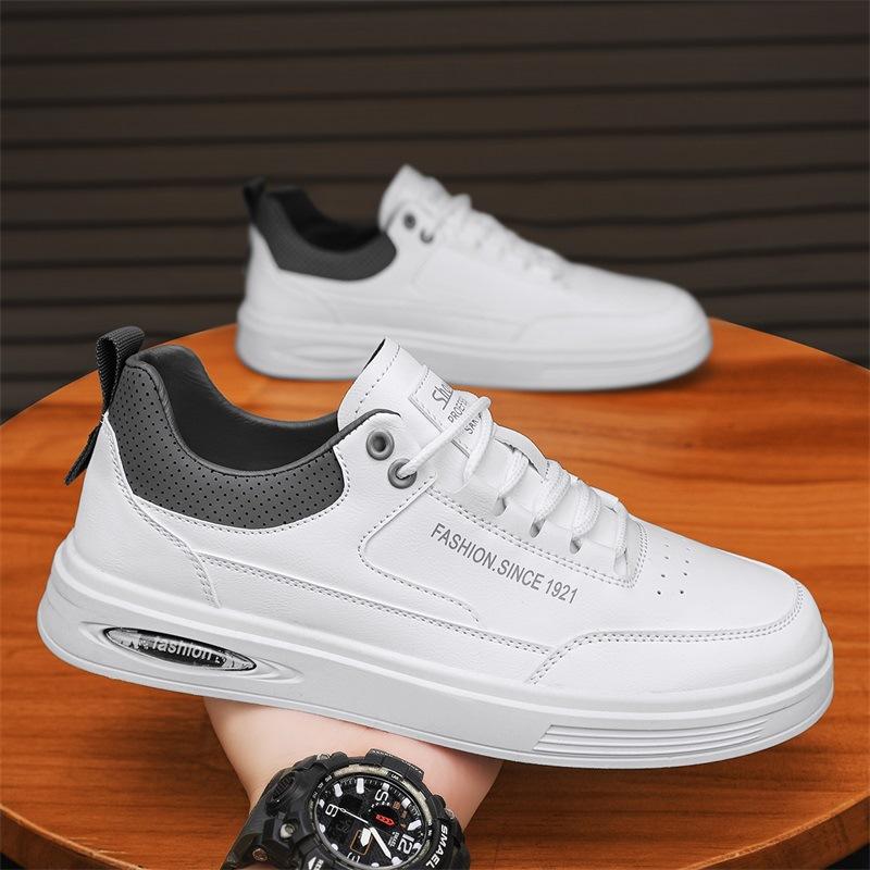 мужская обувь летняя новая кожаная нескользящая рабочая обувь низкая маленькая белая — фото 3