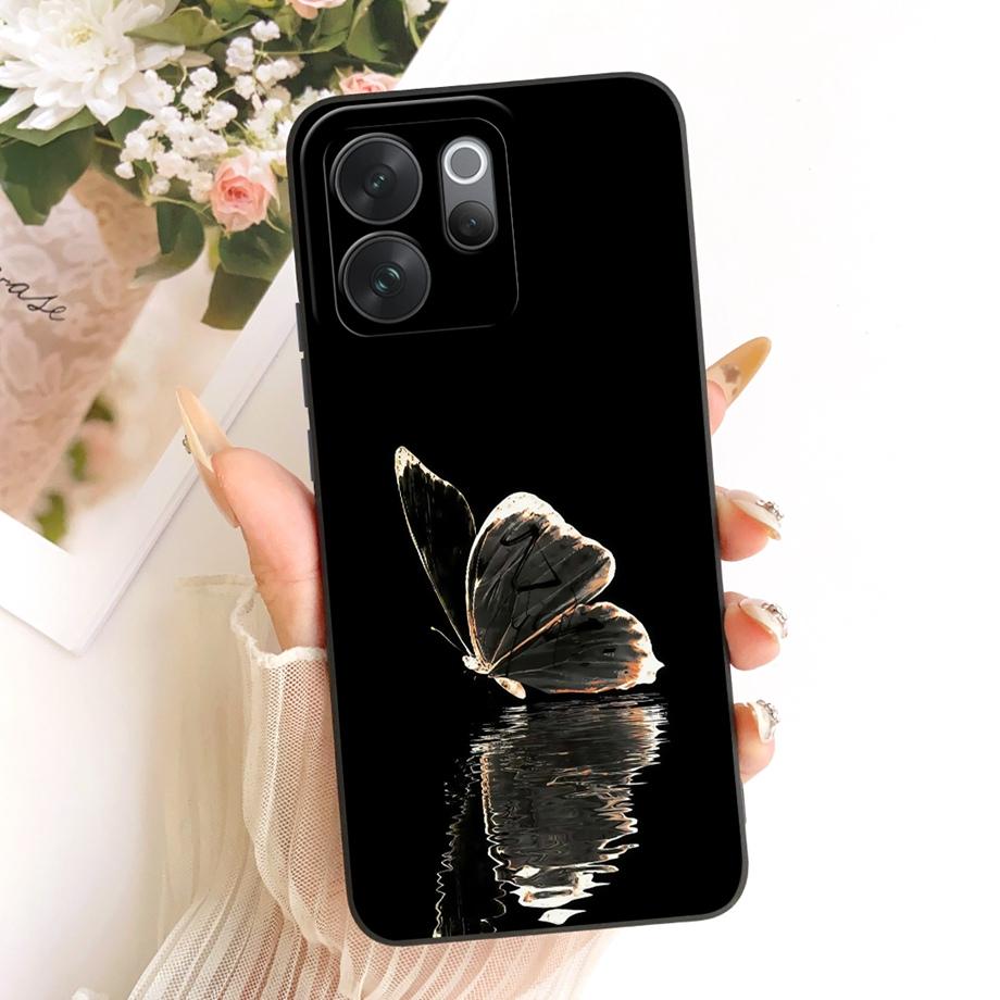 For Vivo V70 Lite V70 FE VivoV70 V2538 v2550 V2548 Phone Case Floral Aesthetic Moon Nigth Bow Pattern Funda Soft Silicone Cover