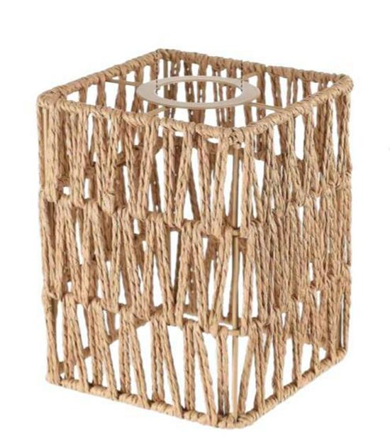 Abajur Boem din Bambus Țesut Manual cu Frânghie de Hârtie