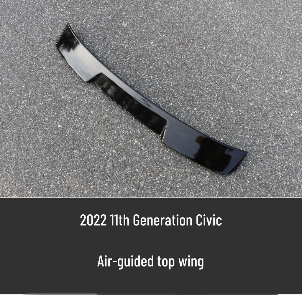 Îmbunătățiri pentru Honda Civic generația a 11-a 2022: buza frontală, eleron spate, splitter, jaluzele, bară spate.