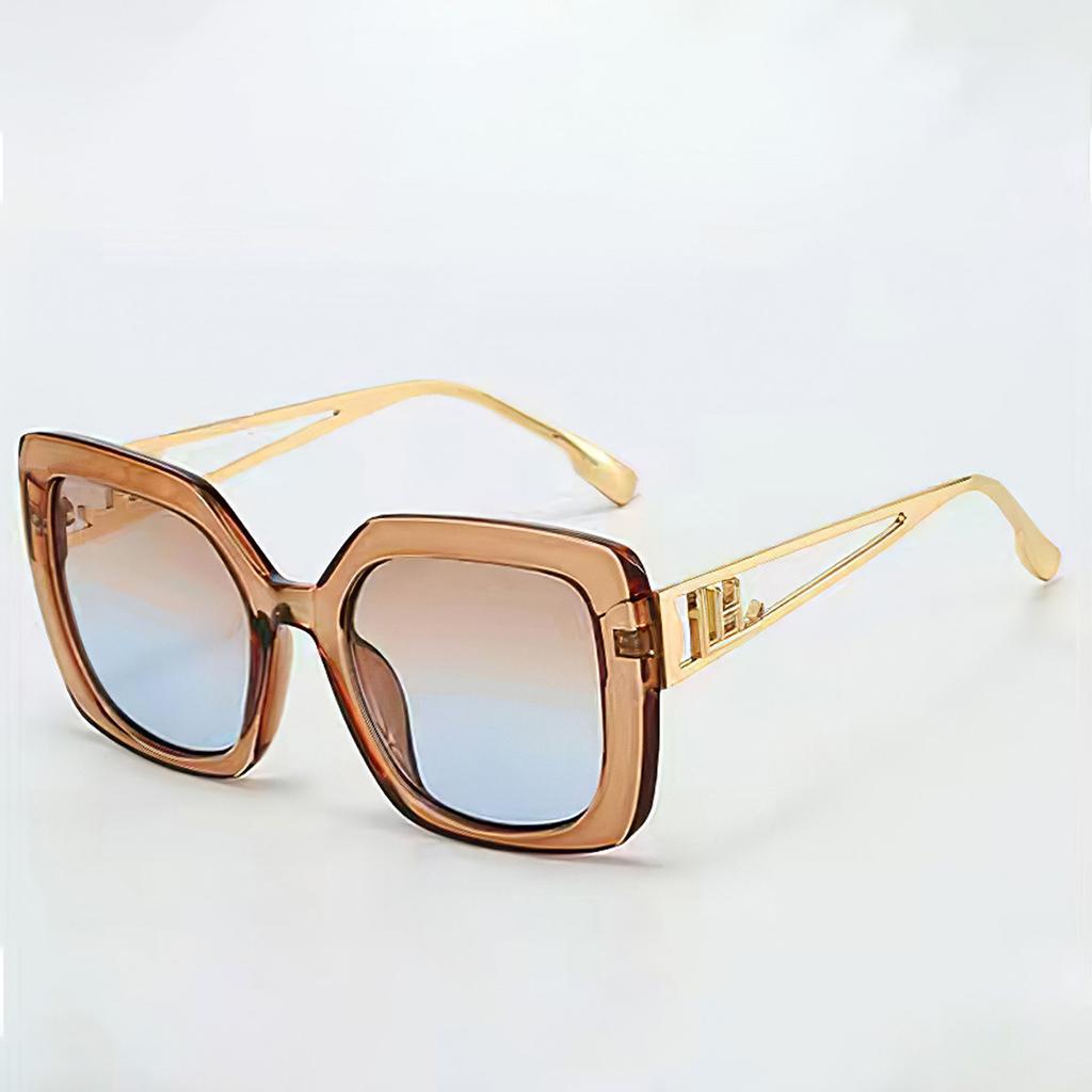 Vintage Sunglasses Men Gradient Lenses Brown White Border Gold Jewelry Brand Sunglasses Luxury Designer Luxury Sunglasses Women