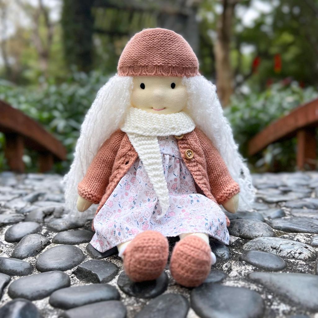 BlissfulPixie Waldorf Doll Handmade Doll Genesis 30cm Soft Girl Cute Stuffed Animal Best Doll for Kids -
