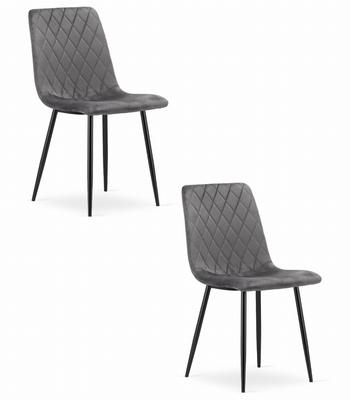 TURIN Chair - Dark Gray Velvet X 2