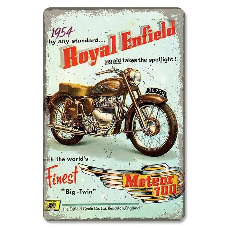Vintage motokrosový plakát Kovové plechové cedule Motocykl Grand Prix Kovová plaketa Nástěnná dekorace pro garáž Moto Club Man Cave Bar