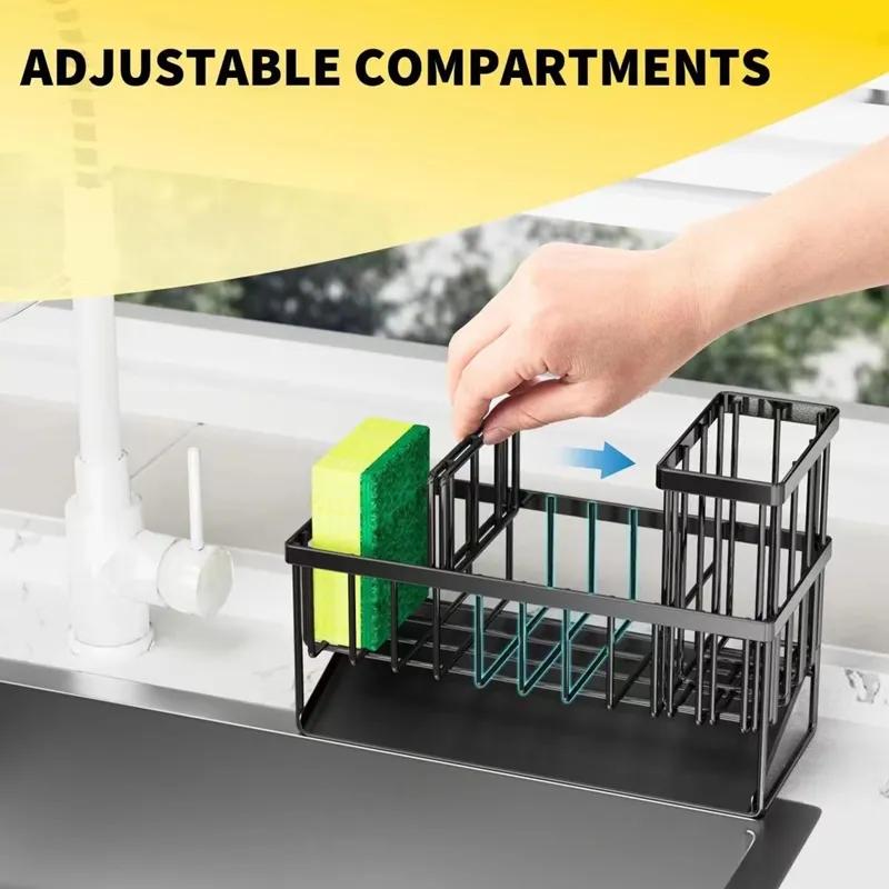 Cloth Rack Kitchen Sponge Drain Rack Sink Countertop Drain Rack Blue Multifunctional Cloth Storage Rack YLE636