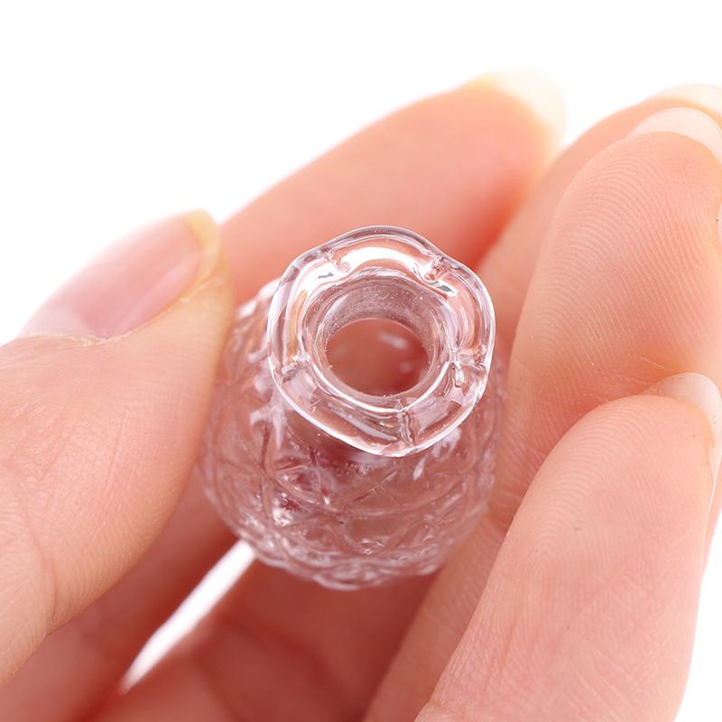 2Pcs 1:12 Dollhouse Miniatures Glass Vase Model Doll House Flowerpot Decor Toy