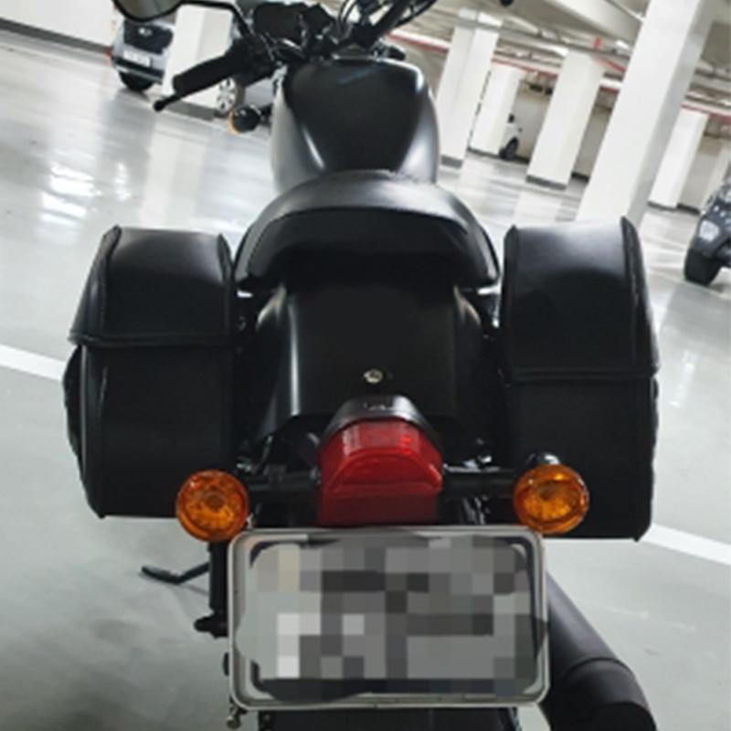 1 Pair Left Right Universal Motorcycle With Code Lock PU Leather Saddlebag Side Tool Luggage Bags Saddle Bags Storage Tool