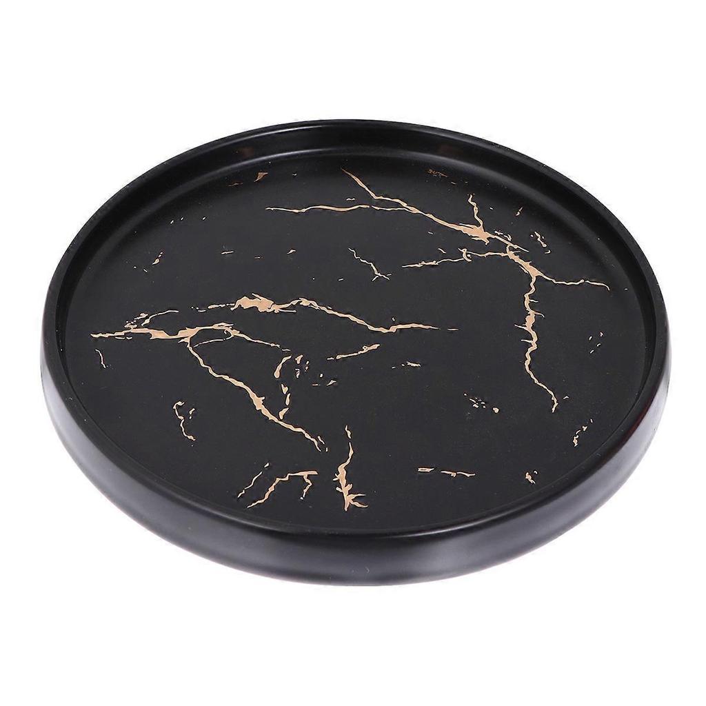 Jewelry Organizer Dish Ceramic Snack Plate Round For Display 20X20X2.2CM 1Pack