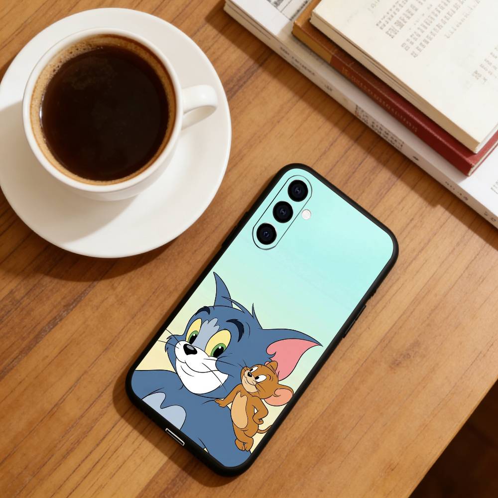 C-Cat Anb Mouse Phone Case For Samsung Galaxy A73,A72,A71,A70,A53,A52,A51,Others Soft Black Cover