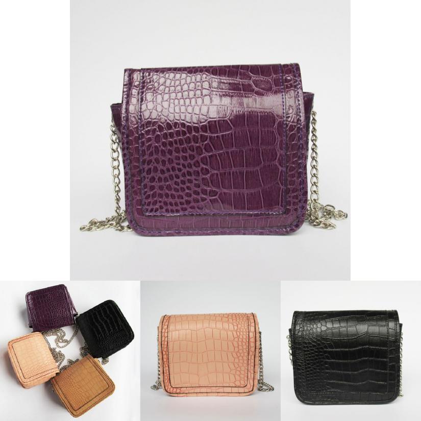 Elegant Women Pu Leather Mini Messenger Bag With Stylish Chain And Classic Design