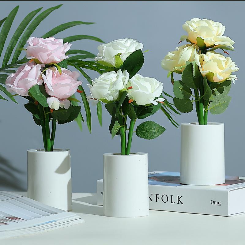 Rose Bouquet Night Light: Creative Bedroom Lamp & Home Decor Ornament