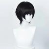 Anime Yoshida Hirofumi Cosplay Pruik 35cm Kort Zwart Hittebestendig Synthetisch Haar Man Feest Pruiken