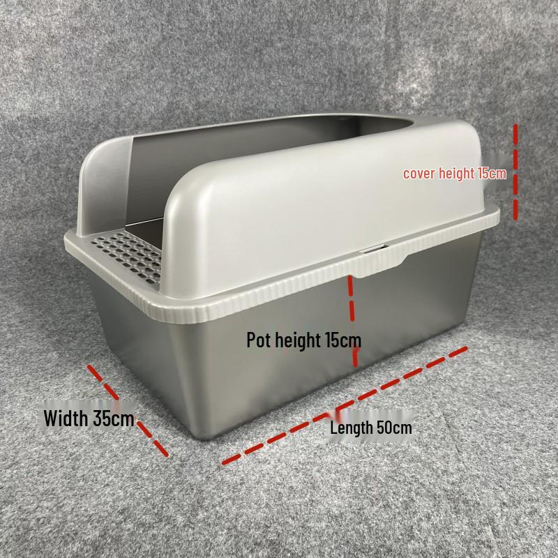Top-Entry Stainless Steel Cat Litter Box with Anti-Splash Cover