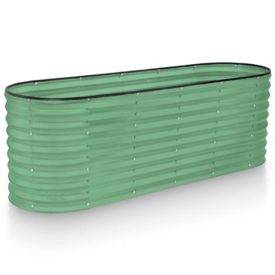 

Galvanized Raised Garden Beds Outdoor 6×2×2 ft Planter for Gardening Vegetables Flowers Large Metal Garden Box Light Green Pate United States