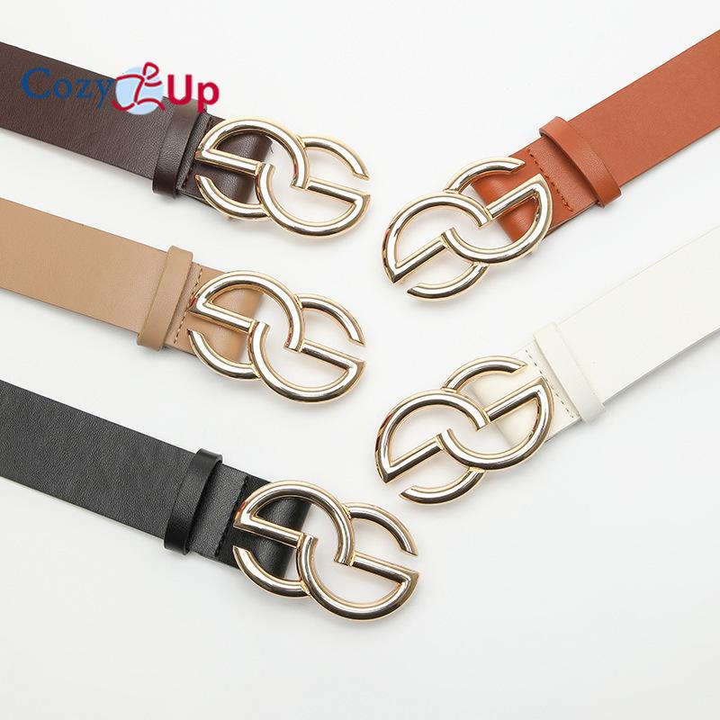 Metal Buckle Simple Casual Decoration Jeans Belt Double G Retro Dress Belt Women