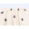New Summer Women's Fashion Sweet Simple Round Neck Tie-Sleeve Embroidered Shirt Top