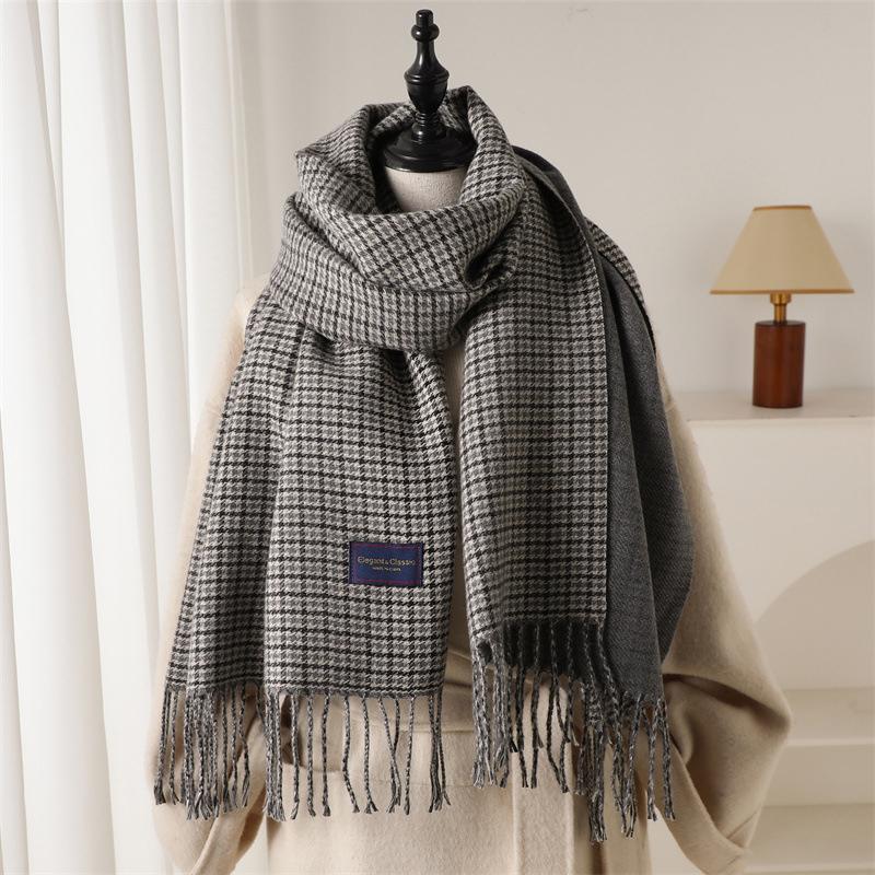 Women Winter Scarf Luxury  Classic Lattice Pashmina Scarf Soft Foulard Female Cashmere Scarves Shawl Shawls Wraps Foulard