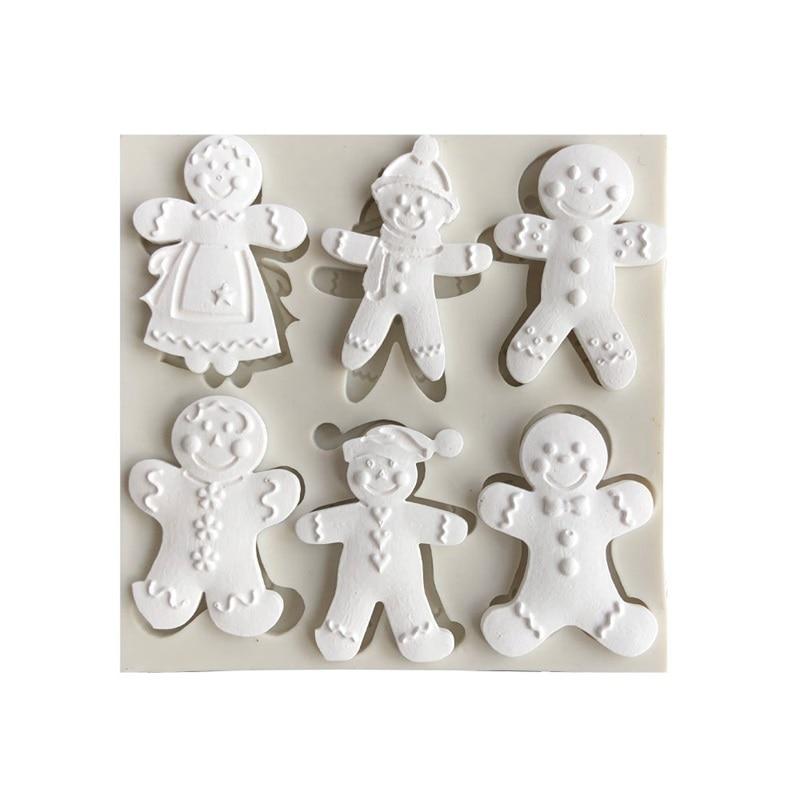 1Pc Gingerbread Man Christmas Series Mold Food Grade Silicone Mold Chocolate Candy Clay Mold Kitchen Cooking Tools