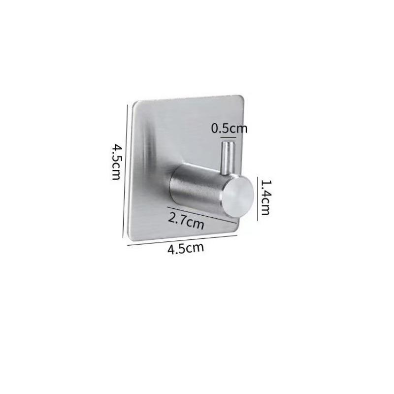 6Pcs Adhesive Wall Hooks, No Drill Stainless Steel Heavy Duty Waterproof Shower Towel Hooks, Self Adhesive Hooks for Bathroom Kitchen Office Hanging