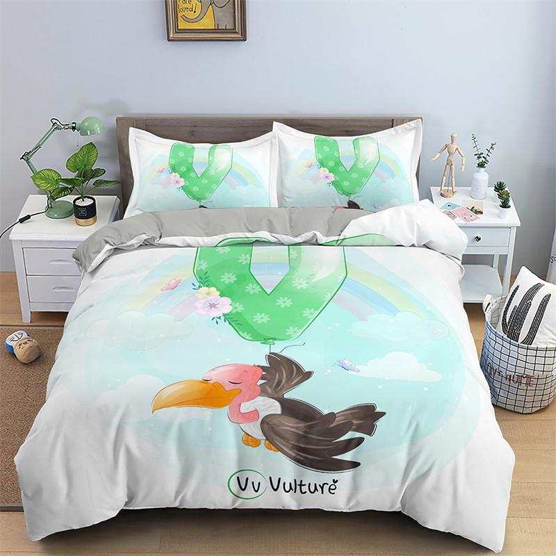 3D Cartoon Duvet Cover Lovely Animal Bedding Set Polyester Cute Bear Panda Elephant Quilt Cover Twin For Toddler Kids Child Room