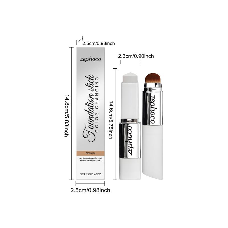 2 in 1 Foundation Stick Color Changing High Concealer Moisturizing Long Lasting Makeup for Busy Mornings
