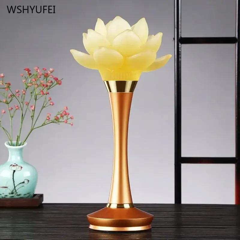 2pcs Copper Glazed Candle Holder Design Lotus Flower Holder Buddhist Supplies Prayer In Buddhist Temples Auspicious Feng Shui