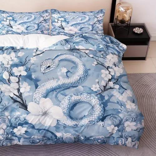 Snake Duvet Cover Duvet Cover With Snake Pattern Suitable For Children Kids And Adults Warm Soft Comfortable And Breathable