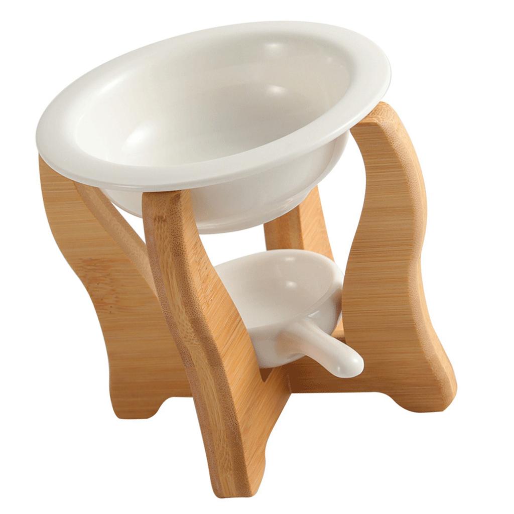 Aromas Lamp Stove Wood Stand Essential Oil Warmer with Candle Holder Ceramics Wax Melt Burners Heater for Meditations