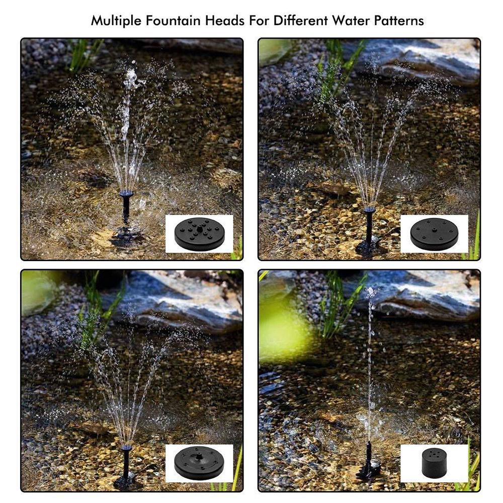 Solar powered fountain pump kit, lower consumption, sy to install, 4 Types of sprinkler Hds, suitable for garden