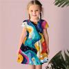 Girls' 3D Geometric Dress Pink Short Sleeve 3D Print Summer Daily Holiday Casual Beautiful Kids 3-12 Years Casual Dress