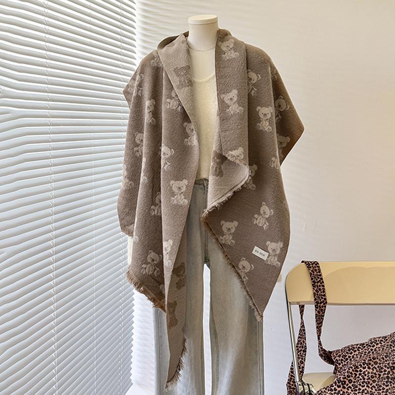  Women's Luxury Cashmere Winter Shawl - Cute Allover Print with Tassels Pashmina Bandana Wrap