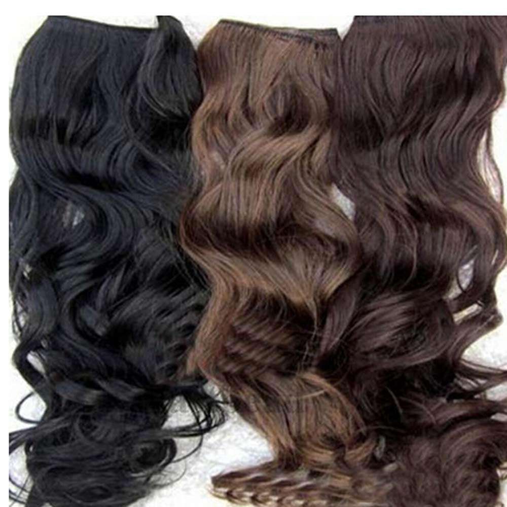 Зажим для головы вьющиеся волнистые женские синтетические волосы для наращивания — фото 3